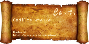 Csúcs Aranka névjegykártya