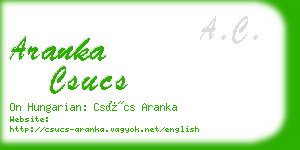 aranka csucs business card